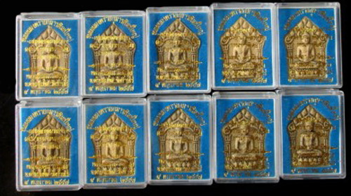 เคาะเดียว 10 องค์ พระขุนเเผนผงพรายกุมารหลวงพ่อคูณ พิมพ์ใหญ่ กรรมการเนื้อเเตกลายงา ฝังตะกรุดเงินคู่