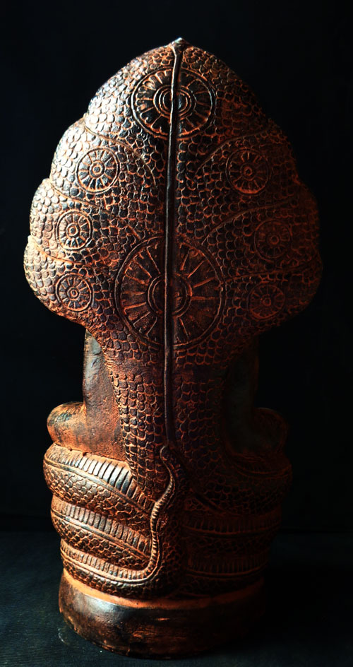 พระบูชา นาคปรก ศิลปะเขมร หน้าตัก7นิ้ว(องใหญ่) เนื้อศิลาหล่อ สีแดงเม็ดมะขาม พุทธศิล ป์ใหม่สวยงาม หายา