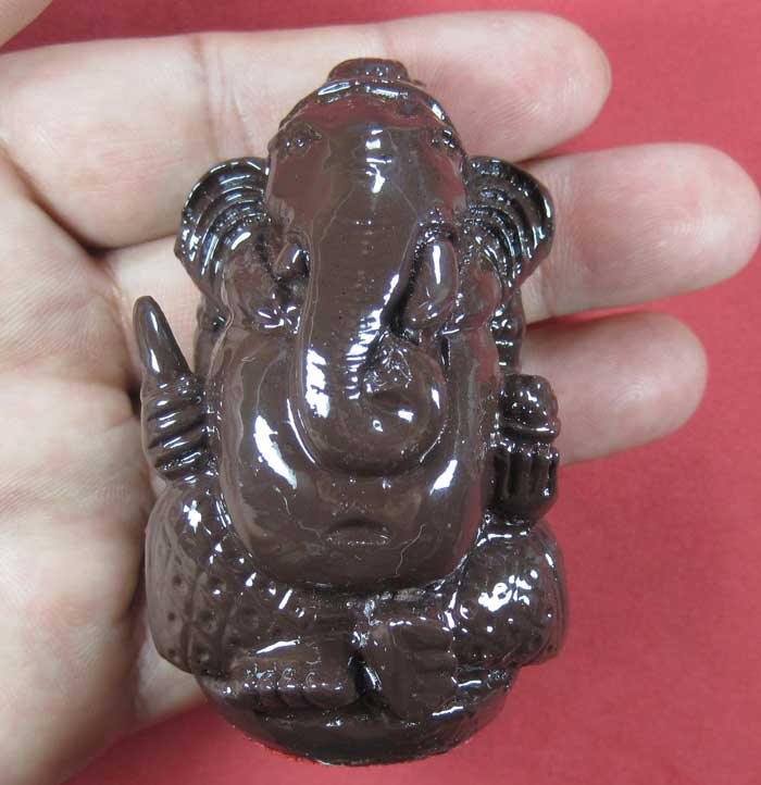 พิฆเณศรเนื้อผงเหล็กไหล+ผงเหล็กน้ำพี้ขนาดบูชา 2 นิ้ว หลวงปู่คำบุ คุตฺตจิตฺโต วัดกุดชมภู จ.อุบลราชธานี