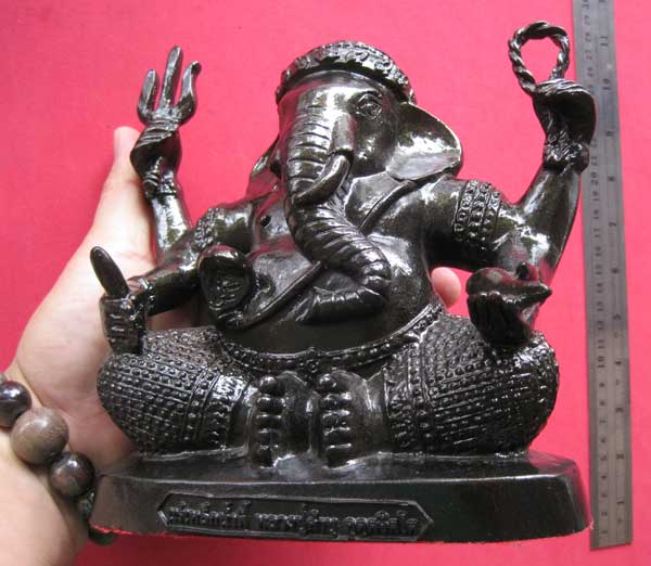 พระพิฆเนศรเหล็กไหล+เหล็กน้ำพี้ขนาดบูชา 6 นิ้วหลวงปู่คำบุ คุตฺตจิตฺโต จ.อุบลราชธานี แชมป์สายอิสาน