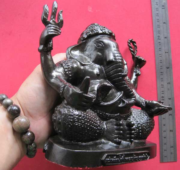 พระพิฆเนศรเหล็กไหล+เหล็กน้ำพี้ขนาดบูชา 6 นิ้วหลวงปู่คำบุ คุตฺตจิตฺโต จ.อุบลราชธานี แชมป์สายอิสาน