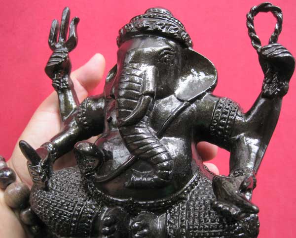 พระพิฆเนศรเหล็กไหล+เหล็กน้ำพี้ขนาดบูชา 6 นิ้วหลวงปู่คำบุ คุตฺตจิตฺโต จ.อุบลราชธานี แชมป์สายอิสาน