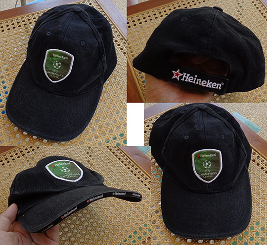หมวก3ใบครับ REEBOK สีดำ + HEINEKEN ดำ ลิมิเต็ดเอดิชั่น ยูฟ่าแชมเปี้ยนลีก +Taylormade แบรนด์กอลฟ์ดัง