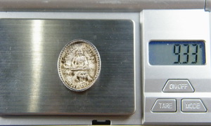 (เคาะเดียว) เหรียญไข่หล่อ เนื้อเงิน หลวงพ่อเปิ่น วัดบางพระ ปี35