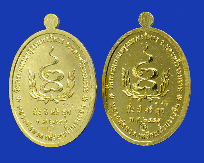 เหรียญหลวงปู่ทวด วัดพระมหาธาตุวรมหาวิหาร จังหวัดนครศรีธรรมราช รุ่น มั่งมีศรีสุข ปี พ.ศ.2555
