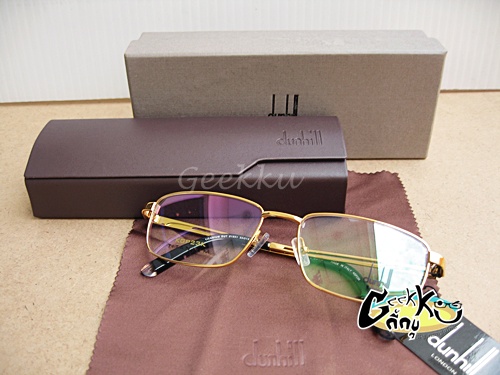 กรอบแว่นตา Dunhill  ทรงกรอบเต็มสีทอง ขาธรรมดา  ( Titanium ) 