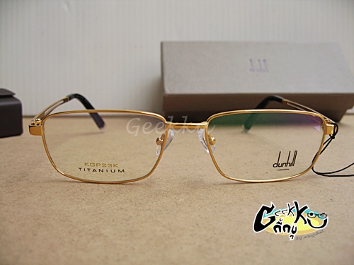 กรอบแว่นตา Dunhill  ทรงกรอบเต็มสีทอง ขาธรรมดา  ( Titanium ) 