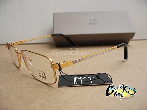 กรอบแว่นตา Dunhill  ทรงกรอบเต็มสีทอง ขาธรรมดา  ( Titanium ) 