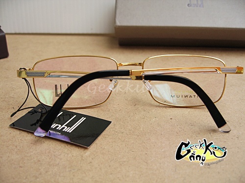 กรอบแว่นตา Dunhill  ทรงกรอบเต็มสีทอง ขาธรรมดา  ( Titanium ) 