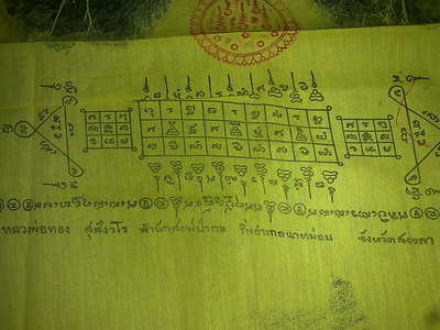 ผ้ายันต์ รอยฝ่ามือ หลวงพ่อทอง สุสังวโร สำนักสงฆ์ป่ากอ สงขลา