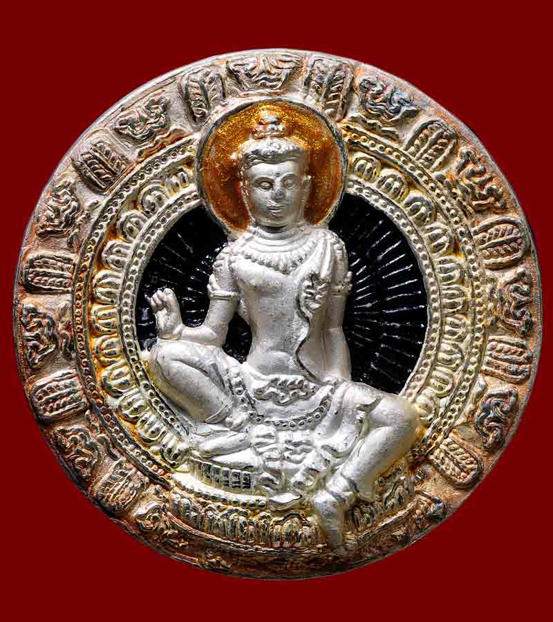 เหรียญนำฤกษ์องค์จตุคามรามเทพ รุ่น เจ้าสัวยุค๘  ขนาด3.2ซม.เนื้อเงินลงยา ปี ๒๕๕๐