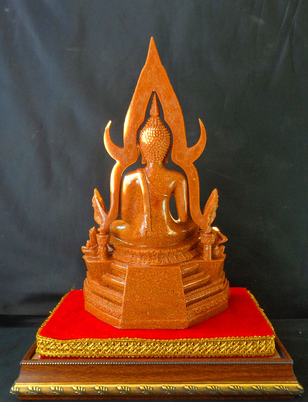 พระบูชาพระพุทธชินราช 5นิ้ว เนื้อกระเบื้องหลังคาโบส สีน้ำตาล พิมพ์ชัดละเอียด พุทธศิลป์สวยงาม งดงาม