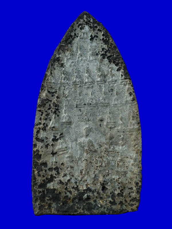 พระกำแพงใบขนุน เนื้อชินเงิน กรุวัดราชบูรณะ อยุธยา