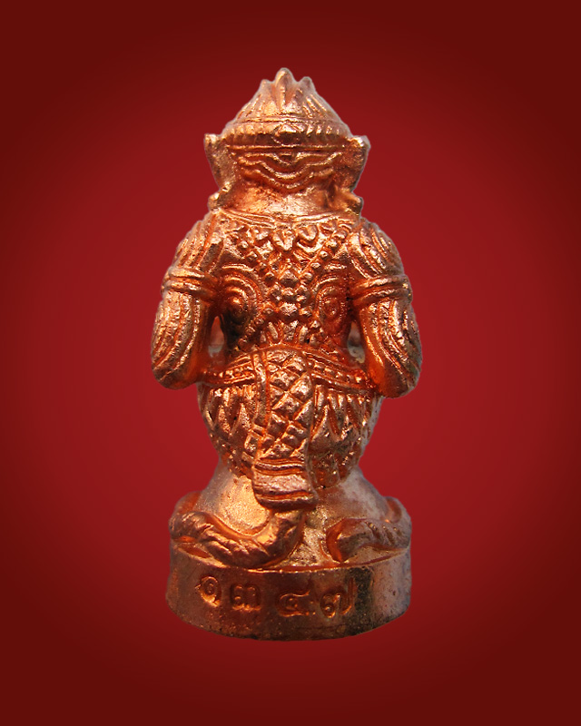 หนุมานมหาปราบไพรี หลวงปู่บัว ถามโก เนื้อทองแดงนอก ก้นอุดผงผสมสีผึ้งหลวงปู่บัว กล่องเดิม