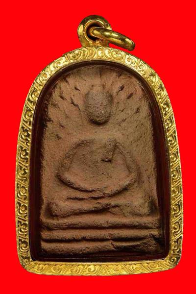 พระหลวงปู่บุญ วัดกลางบางแก้ว พิมพ์ปรกโพธิ์ใหญ่ ยุคต้น เนื้อดิน หลังจาร์ 1 ตัว ตัว พุธ ติดที่ 3 งานสม