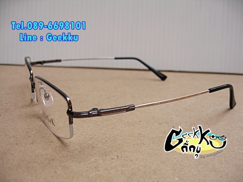 กรอบแว่นตา J&S&K ทรงครึ่งกรอบ สีกัน(ดำ-เทา) ทำจาก TiTANIUM โค้ง ดัด บิด งอไกั