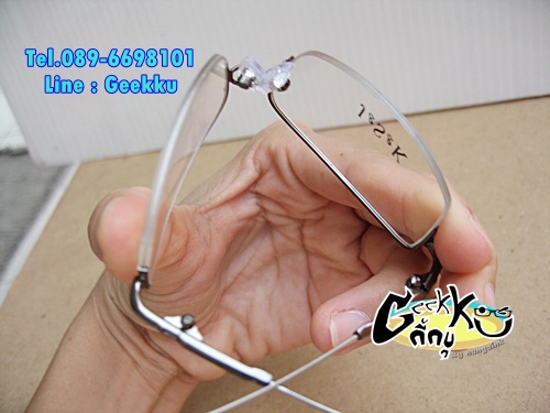 กรอบแว่นตา J&S&K ทรงครึ่งกรอบ สีกัน(ดำ-เทา) ทำจาก TiTANIUM โค้ง ดัด บิด งอไกั