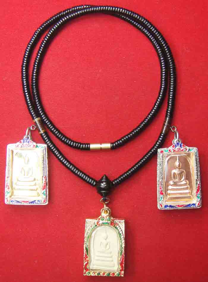 สร้อยผสมเม็ดกะลาตาเดียว+หัวกลางรูปขุนไม้มงคล ความยาว ๒๖ นิ้ว แบบ ๓ ห่วง ๑ เส้น