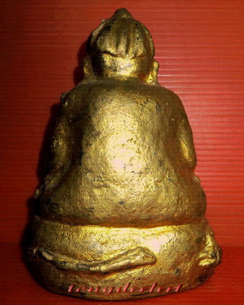 พระบัวเข็มเนื้อผงทาบรอนซ์ทอง หลวงพ่อนารถ วัดศรีโลหะราษฏร์บำรุง อ.ท่าม่วง จ.กาญจนบุรี