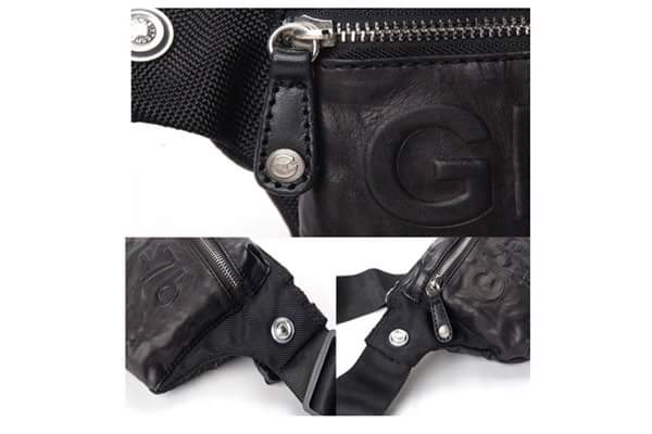 กระเป๋าคาดเอว fifteen sixteen หนังแท้ผสมผ้าร่มเคลือบกันน้ำ