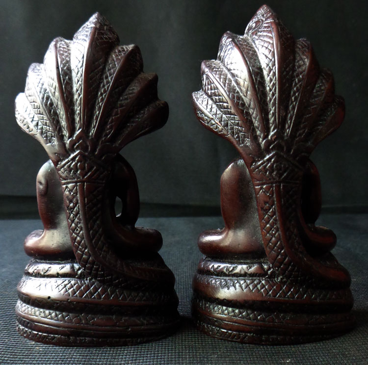 มาเป็นคู่ พระพุทธรูปปางนาคปรก เนื้อสิริก้า 2 องค์ สูง 9.5 ซม. พุทธศิลป์ใหม่