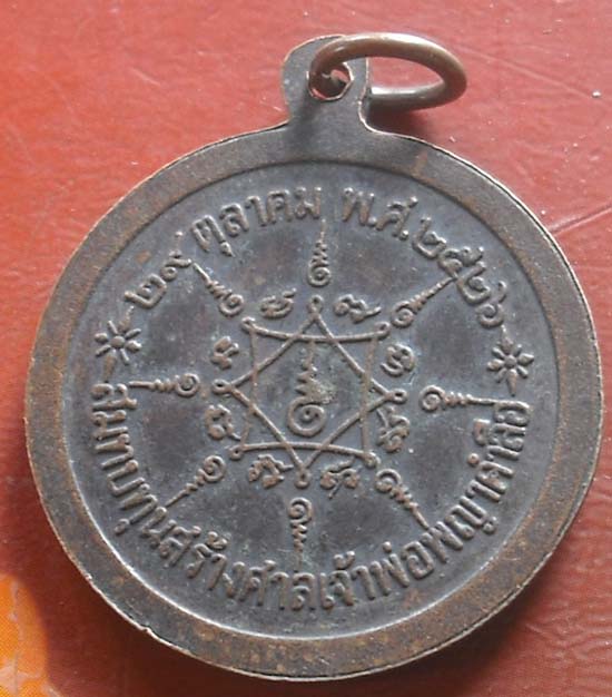 เหรียญเจ้าพ่อพญาคำลือ แจ้ห่ม ปลุกเสกโดยหลวงพ่อเกษม เขมโก เนื้อทองเเดง สวยหายากครับ