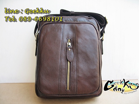 กระเป๋าสะพายหนังแท้ รุ่นซิปกลาง (TT-03) 