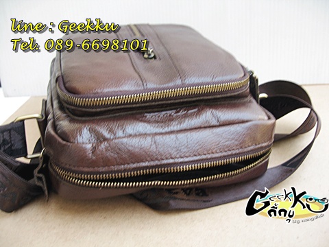 กระเป๋าสะพายหนังแท้ รุ่นซิปกลาง (TT-03) 