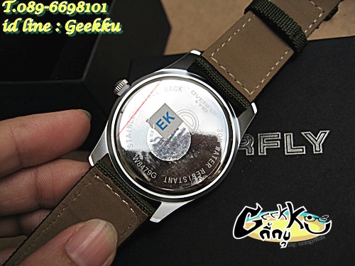  นาฬิกา Eyki Overfly แท้ สายผ้าสีเขียว รองหนังนุ่มด้านใน พร้อมกล่อง -