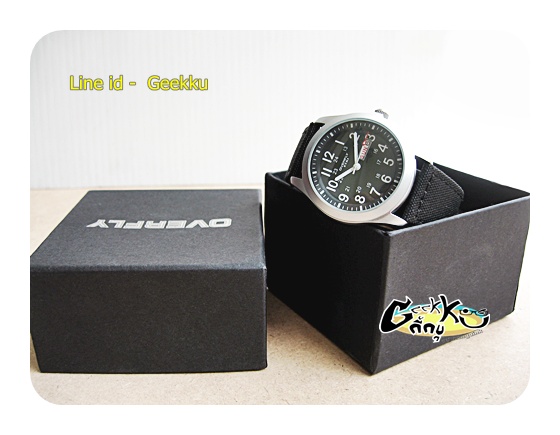 นาฬิกา Eyki Overfly สายผ้าสีดำรองหนังนุ่มด้านใน พร้อมกล่อง