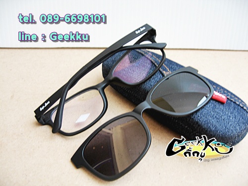 กรอบแว่นตา Cooper  (6002-col.1) **ของแท้ ** ทรงกรอบเต็มสีดำ มีคลิปกันแดด (เลนส์ Porarized ) 