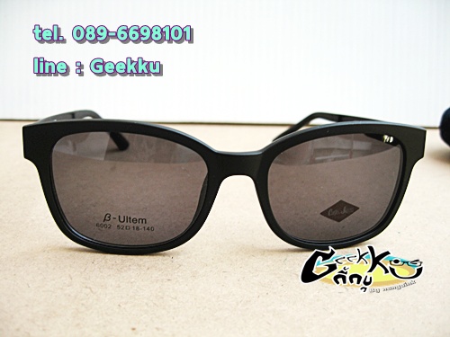 กรอบแว่นตา Cooper  (6002-col.1) **ของแท้ ** ทรงกรอบเต็มสีดำ มีคลิปกันแดด (เลนส์ Porarized ) 