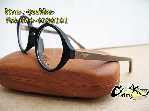 กรอบแว่น BINLI ทรงกรอบเต็ม ทรงกลม ตัวกรอบและขาทำจากไม้แท้ค่ะ 