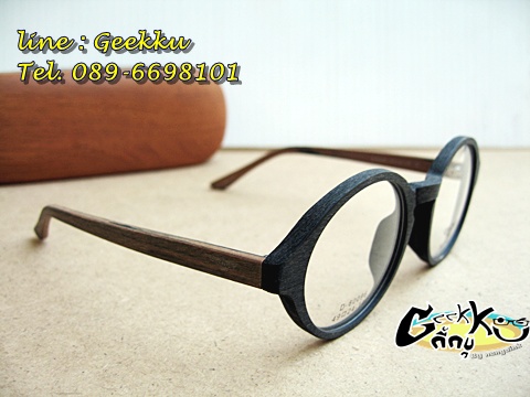 กรอบแว่น BINLI ทรงกรอบเต็ม ทรงกลม ตัวกรอบและขาทำจากไม้แท้ค่ะ 