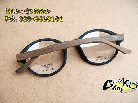 กรอบแว่น BINLI ทรงกรอบเต็ม ทรงกลม ตัวกรอบและขาทำจากไม้แท้ค่ะ 