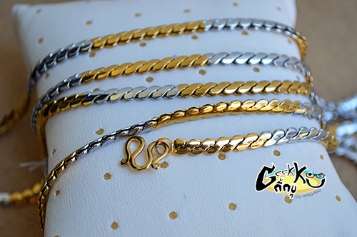 สร้อยคอสแตนเลส 2 กษัตริย์ เงิน ทอง 