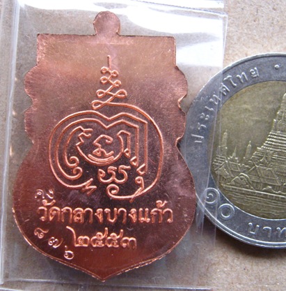 เหรียญรุ่นแรก หลวงพ่อคง วัดกลางบางแก้ว จ นครปฐม ปี2553 เนื้อทองแดง หมายเลข876