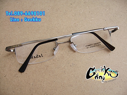 กรอบแว่นตา J&S&K ทรงครึ่งกรอบ สีกัน(ดำ-เทา)  ทำจาก TiTANIUM โค้ง ดัด บิด งอได้