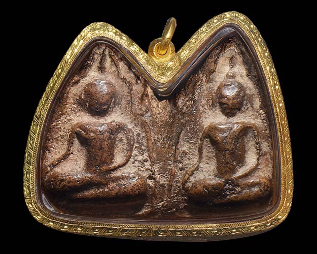 พระขุนแผนพลายคู่ กรุบ้านกร่าง จ.สุพรรณบุรี พิมพ์หน้ากลม มีหน้าตา เนื้อดิน ไม่มีซ่อม สภาพสวย สมบูรณ์ค