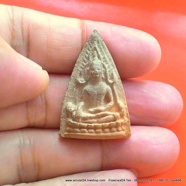 พระพุทธชินราช โรงพยาบาลสงฆ์ เนื้อดิน จัดสร้างปี พ.ศ.2500 สีทูโทนสองสี สภาพสวยสมบูรณ์