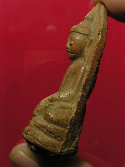 พระลีลา กรุวัดโพธิ์ศรี  เนื้อตะกั่วสนิมแดง ลพบุรี