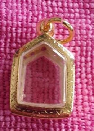 ตลับเงินล้อมเพชร ชุบทองแท้ ใ่ส่ขนแผนผงพรายพิมพ์เล็ก  เคาะเดียว 