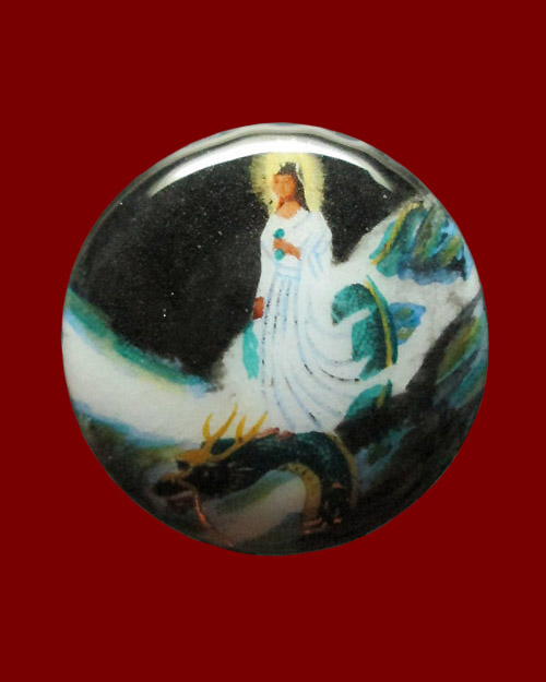 ล็อกเก็ตเจ้าแม่กวนอิมขี่มังกร ฉากสีดำ พระสภาพเดิมๆครับ