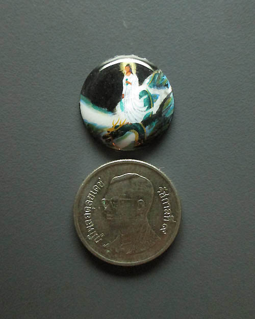 ล็อกเก็ตเจ้าแม่กวนอิมขี่มังกร ฉากสีดำ พระสภาพเดิมๆครับ