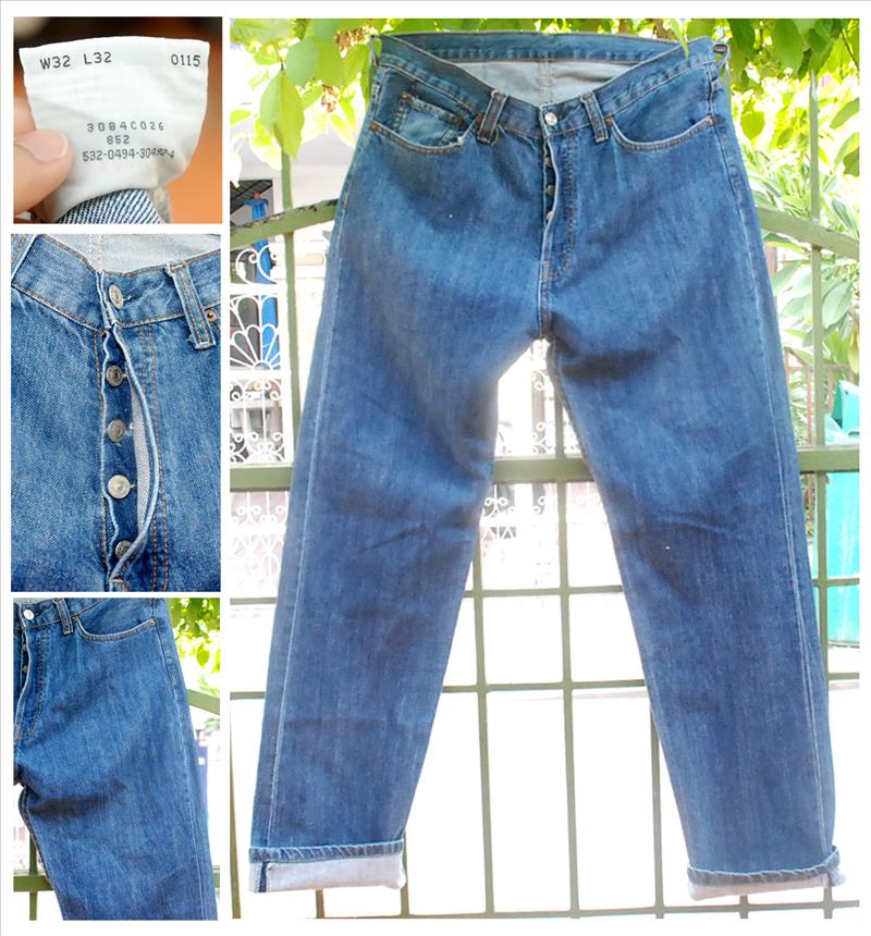 กางเกงยีนส์ขายาว Levi"s 501 กระดุม ป้ายแดง Made In USA