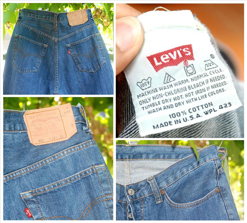 กางเกงยีนส์ขายาว Levi"s 501 กระดุม ป้ายแดง Made In USA