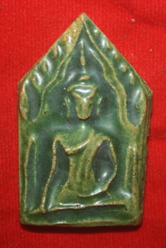 พระขุนแผนสมบูรณ์ทรัพย์ เคลือบเขียวสร้างปี 2544 หลวงปู่ชื้นวัดญาณเสน