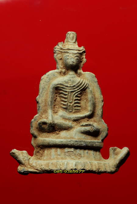 พระศิลปะชาน ทรงเครื่อง หลังเจดีย์ เนื้อตะกั่วสนิมแดง