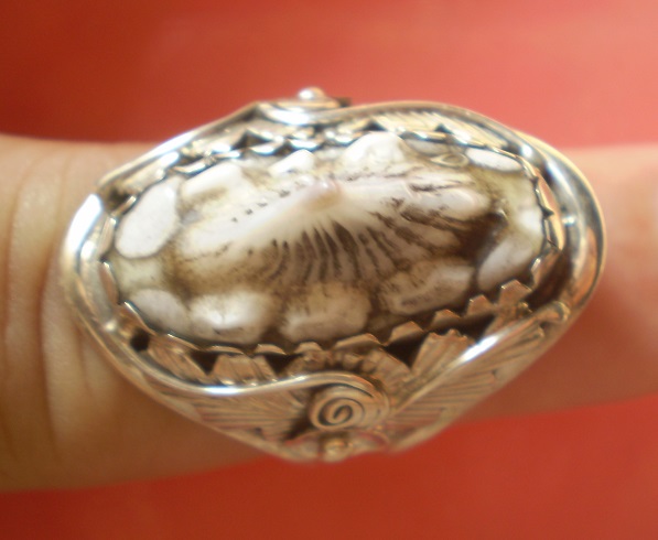 แหวนเงิน 92.5   หัวแหวนหางกระเบนน้ำลึก  เคาะเดียว 