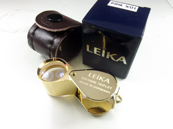 กล้อง*** leika10x18mm สีทองไมครอน (GERMAN) เลนส์แก้ว3ชั้นเคลือบมัลติโค๊ดตัดแสงพร้อมซองหนัง